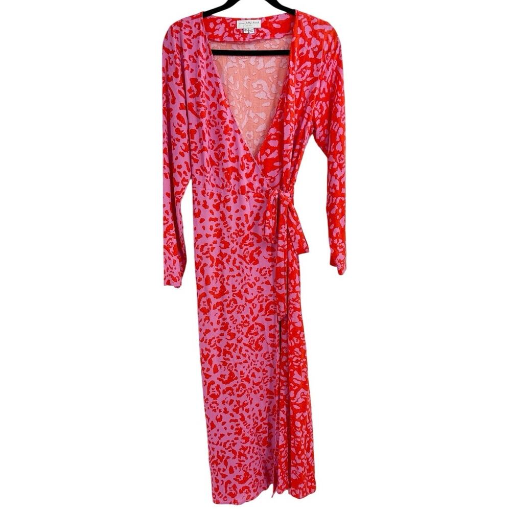 Never Fully Dressed Pink and Red Wrap Maxi Dress